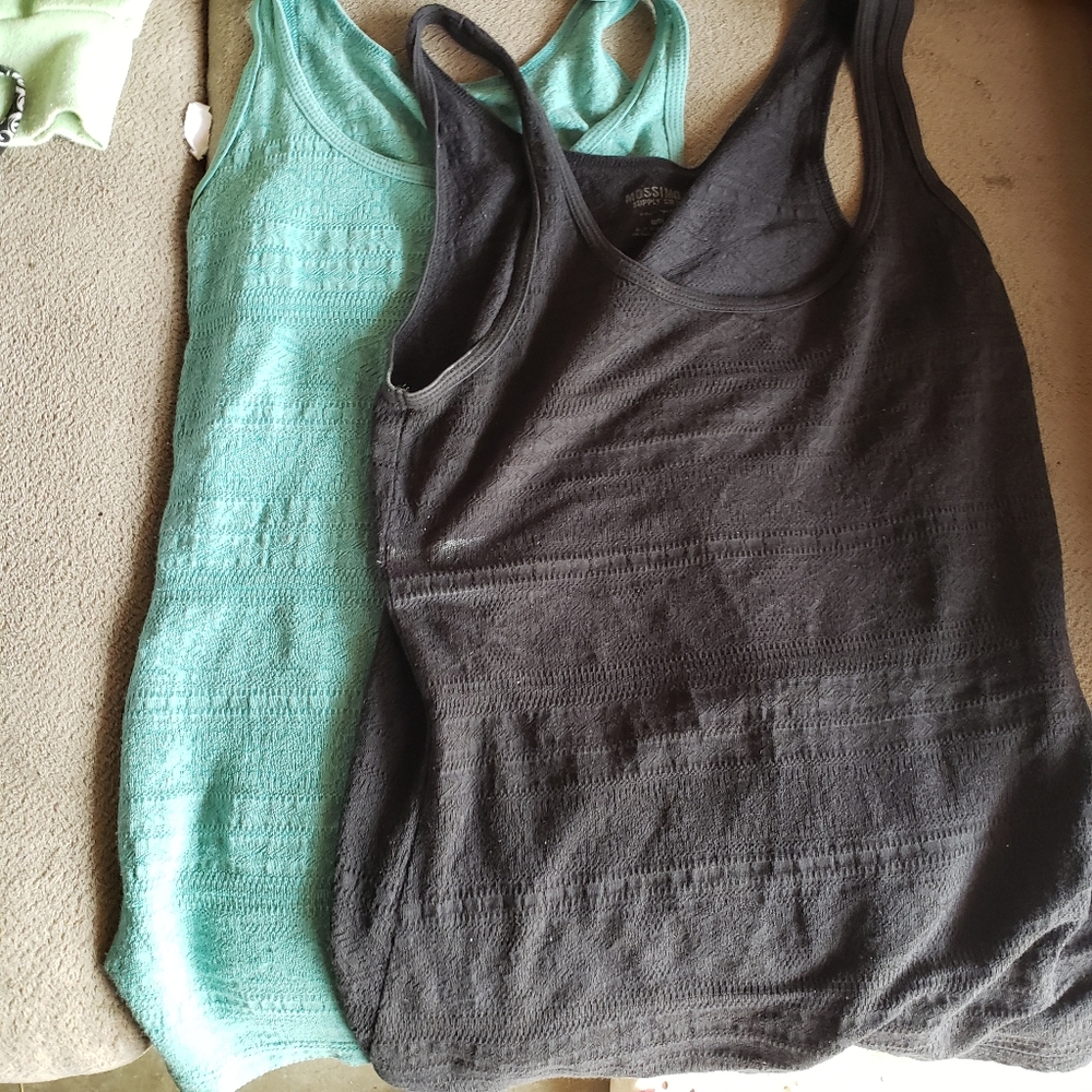Black and teal tank tops